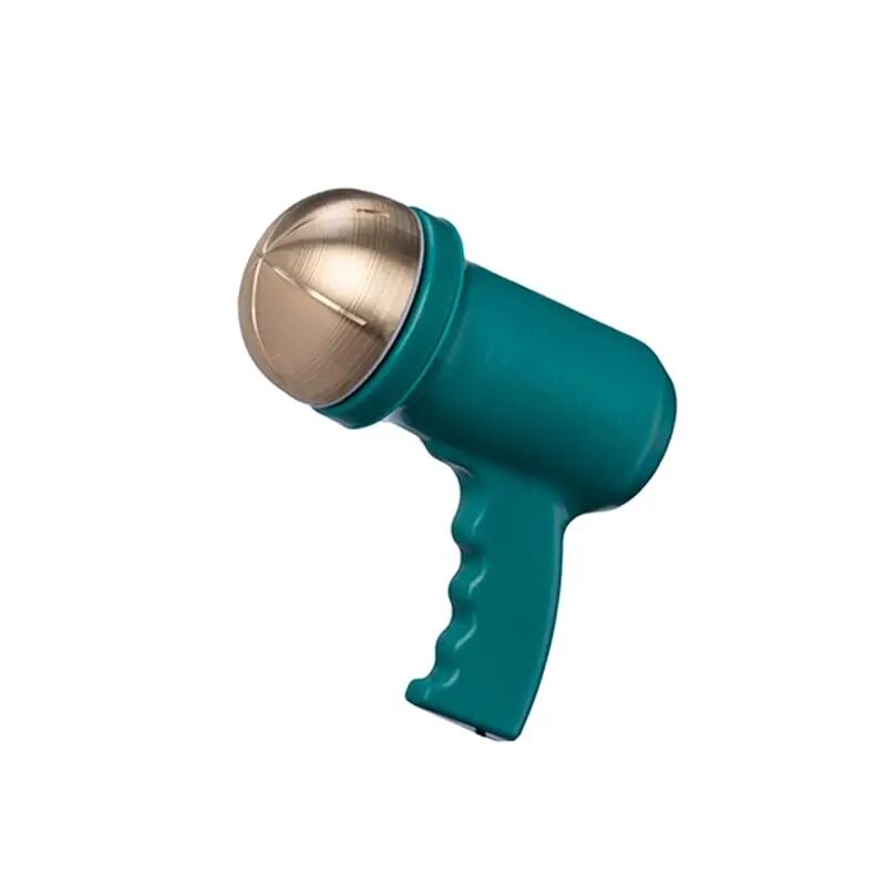 KT04 VT's Padabhyanga Kansa Vatki electric foot massager: a teal handheld machine with a round bronze vati fitted to its head.